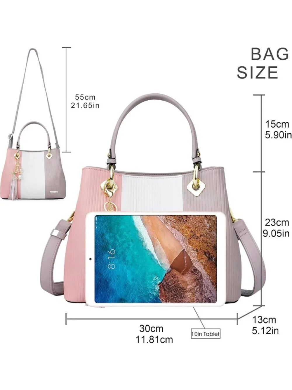 Stylish Leather Top Handle Handbags for Women | Medium Purses with Multiple